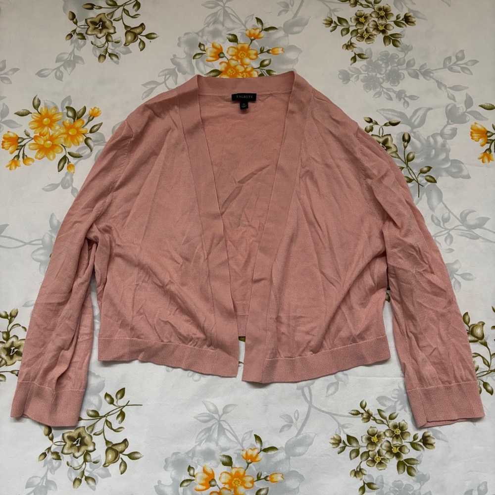 Talbots Size M Dusty Pink Cardigan